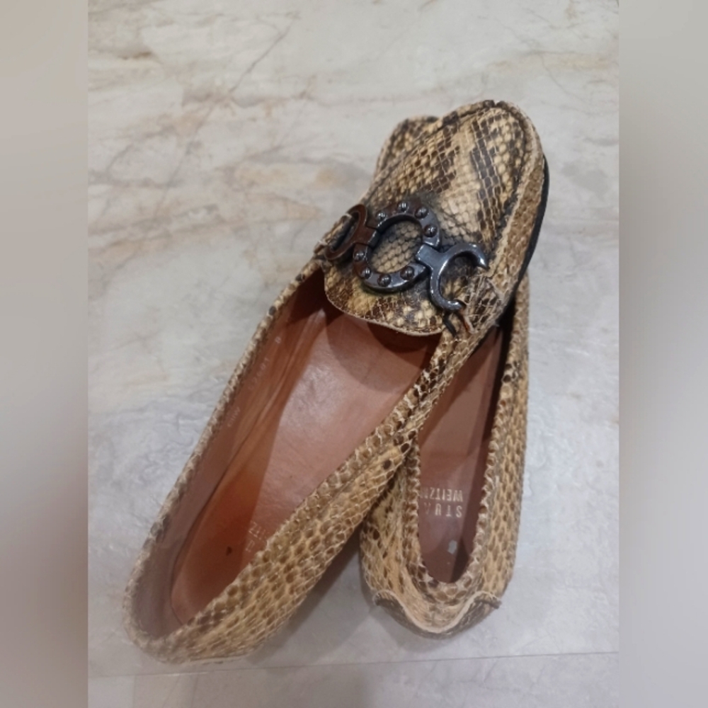 Stuart Weitzman Snakeskin Loafers